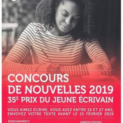 CONCOURS DE NOUVELLES 2019 35e PRIX DU JEUNE ECRIVAIN - Du 3 août 2018 au 15 février 2019